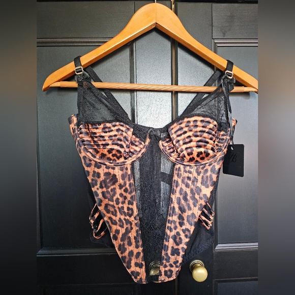 Honey Birdette Marilyn Leopard Print Bustier- 34DD/E - NWT - Picture 2 of 11